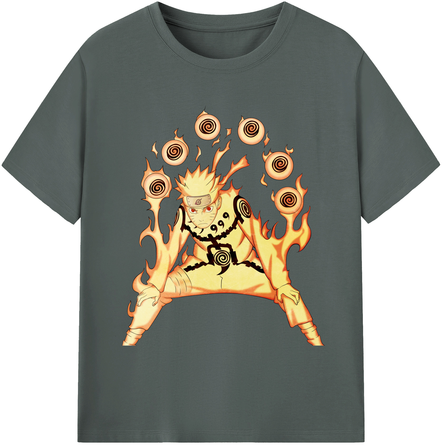 （画像用） NARUTO -ナルト- うずまき ナルト Uzumaki Naruto 綿100％ メンズ半袖Tシャツ｜肌触りやわらか＆通気性